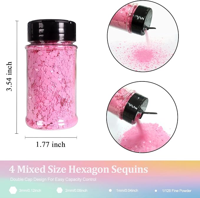 Renfio Holographic White Chunky Glitter for Snowglobe Tumbler 1.76oz/50g