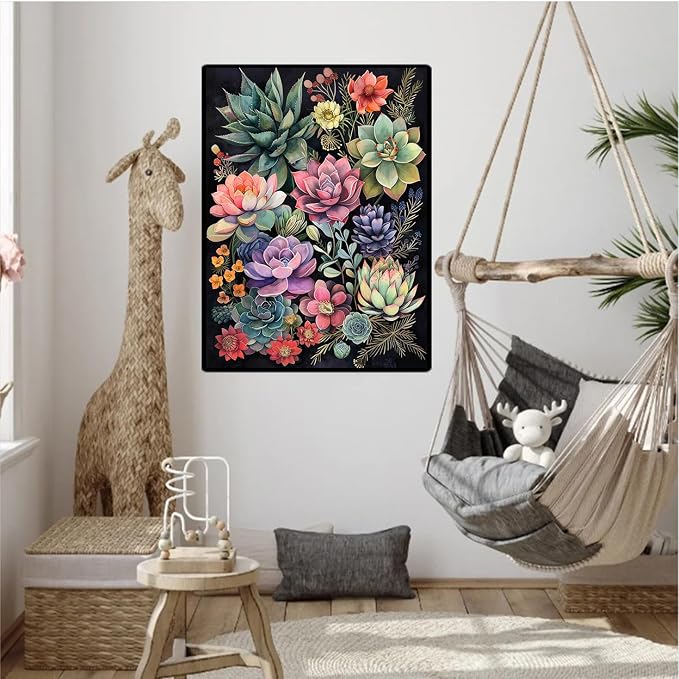 ijbnhd Succulent Diamond Art Kits for Adults Plants 12x16inch