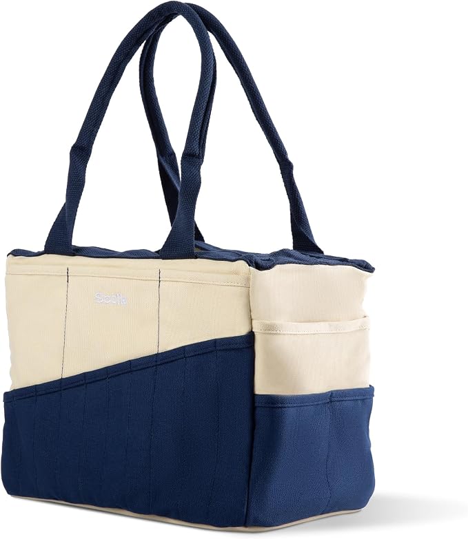 Soolla Studio Bag: Art Supply Storage Organizer & Pottery Tool Bag, Washable Tote, Yarn Bag, Crochet, 30 Pockets, 15+ Colors