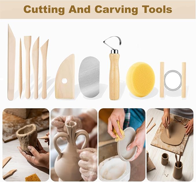 CeeVian Pottery Sculpting Tools Set 43PCS Clay Carving Tools