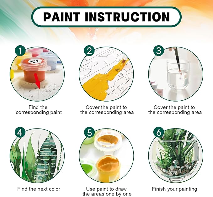 Paint by Numbers Kit for Adults Beginner with Wooden Frame, Plants Framed Adult Paint by Number Kits on Canvas, DIY Easy Acrylic Watercolor Oil Paint by Number for Adults for Home Decor Gift 8x12 Inch