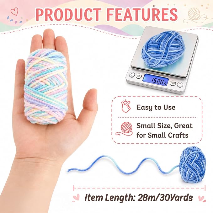 MAQIHAN 10x15g Ombre Yarn for Crocheting - Soft Cotton Yarn for Knitting | Multicolor Variegated Yarn Skeins for Handicrafts, Assorted Vibrant Colors for Crochet & Knitting Beginners, Adults