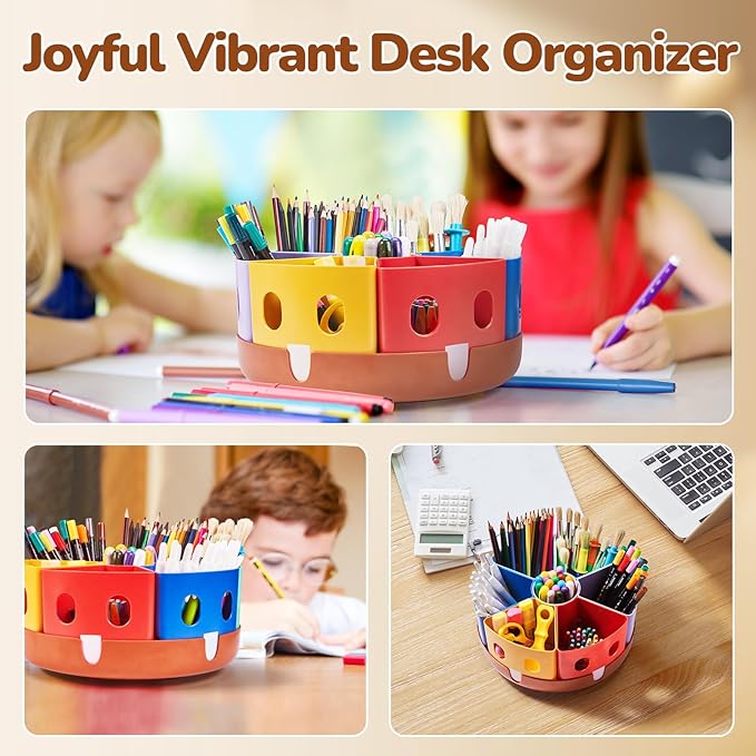 GAMENOTE Rotating Art Supply Organizer, Lazy Susan Caddy, Large