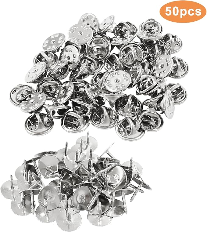 50 Pairs Silver Pin Backs Replacement