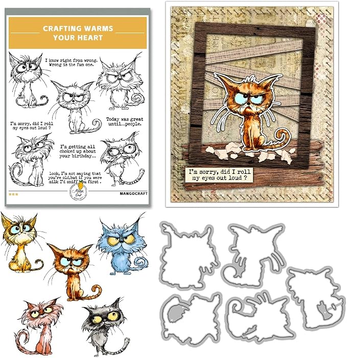 Clear Stamps and Metal Cutting Dies Set for Card Making Scrapbooking, DIY Craft Stamps and Dies Kit for Journaling, Albums, Greeting Cards, Holiday Cards, Birthday, Christmas (YX1995)