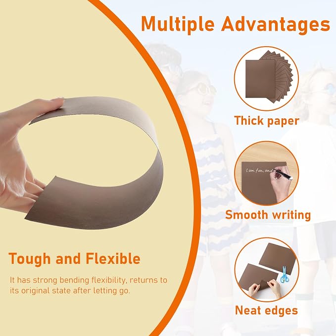 Guakicae 100 Sheets Coffee Color Cardstock 8.5 x 11 Craft Paper 75lb