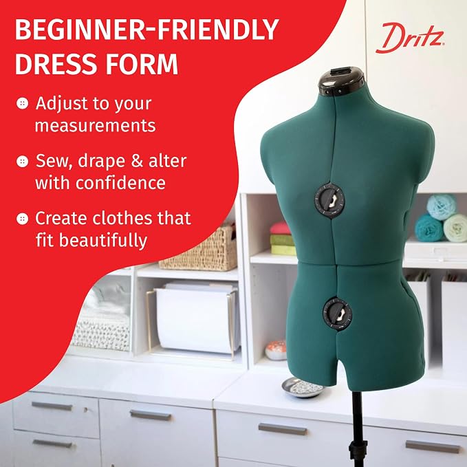Dritz Sew You Adjustable Dress Form, Small/Medium Sizes, US 4-12 | Female Clothing Mannequin for Sewing, Fitting, and Draping