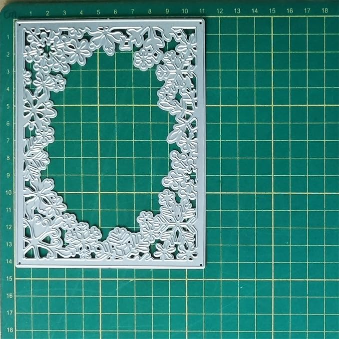 Cutting Dies 3D Background Frame Metal Stencils Scrapbooking Tools DIY Craft Carbon Steel Embossing Template for Paper Card Making Album Arts Supplies (Frame 12-snowflake 11.1x14.3cm)