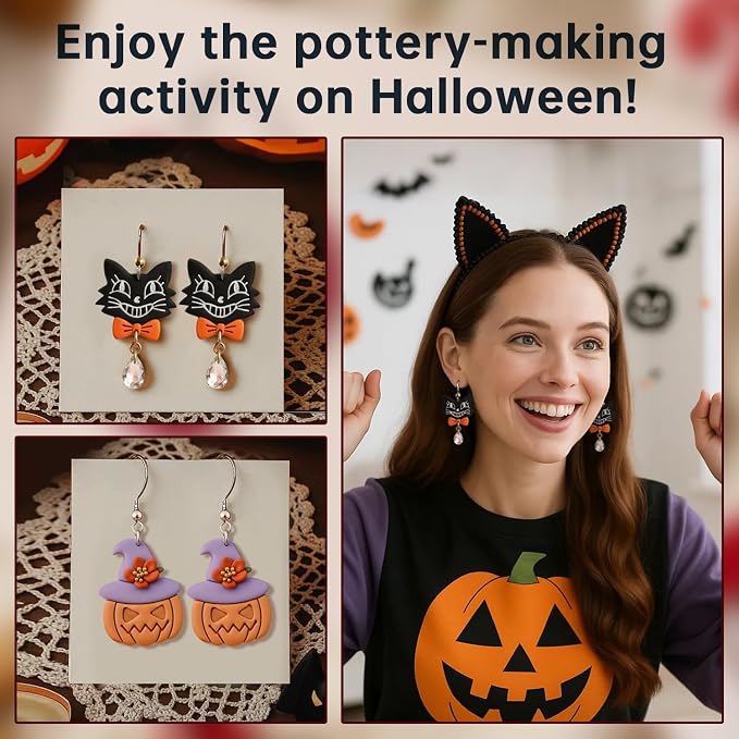 8pcs Halloween Clay Cutters for Polymer Clay Earrings