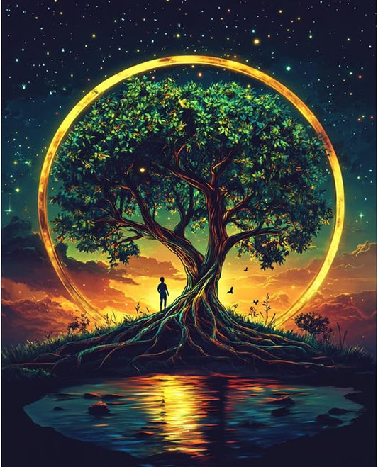 Banket Paint by Numbers Kit for Adults Beginner DIY Oil Painting Kits for Adults Tree of Life Easy Adult Paint by Number Kits on Canvas Color by Numbers for Gifts Home Wall Decor 16x20 Inch