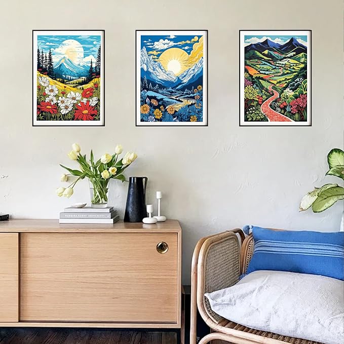 DOZEEZOP 6-Pack Diamond Art Kit for Adults, 5D Diamond Painting 12x16 Inch | Landscape pictures, Full Round Drills, Home Wall & Shelf Decor, Beginner-Friendly DIY Craft, Stress Relief, All-Occasion Gift