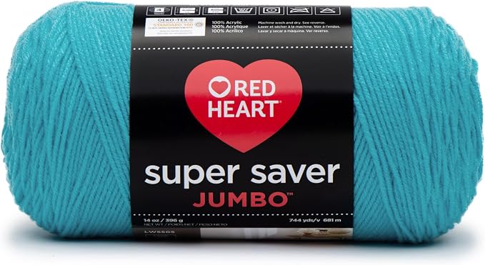 Red Heart Super Saver Jumbo Yarn, Turqua