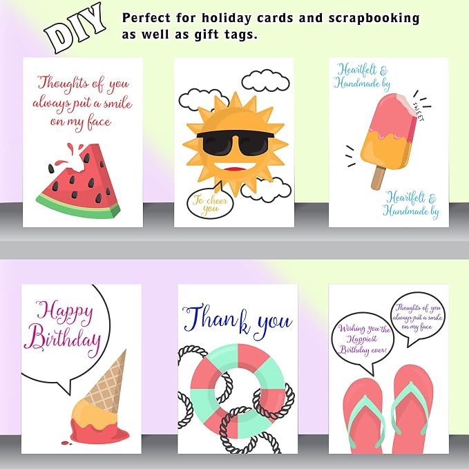 Clear Stamps for Card Making, 4 Sheets Sentiments, 3 Acrylic Blocks | Happy Birthday Rubber Stamps, Grid Line Blocks, DIY Scrapbooking, Journaling, Ink Pad Compatible