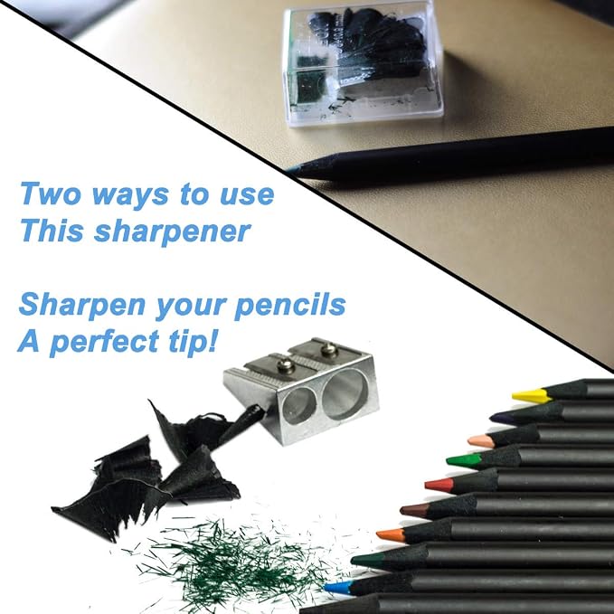 Pencil Sharpener Manual Metal Dual Double Hole Bulk Pack 4