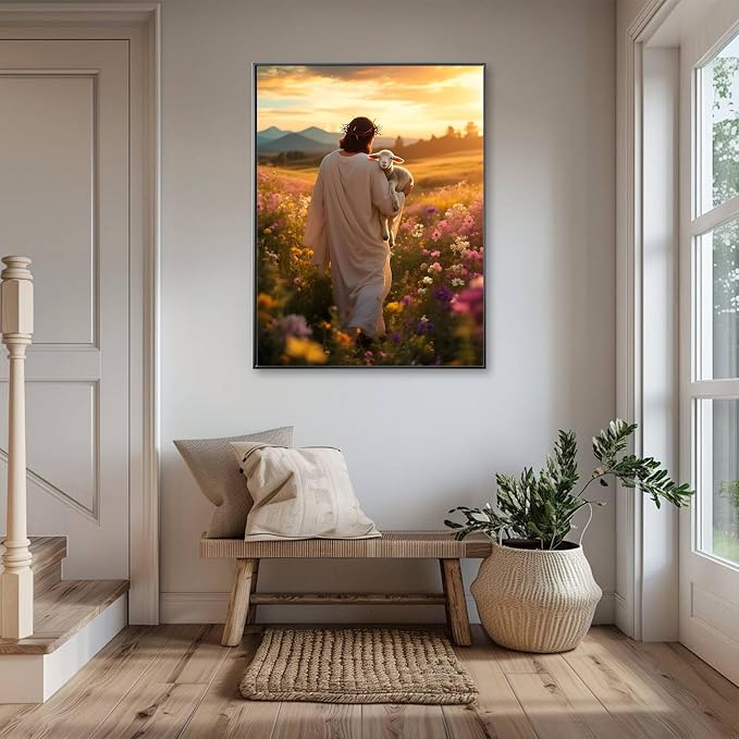 Jesus Diamond Art Kits for Adults,God and Lamb Diamond Painting Wall Decor