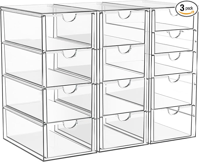 ARSTPEOE Acrylic 13-Drawer Storage & Makeup Organizer for Desk, Bath
