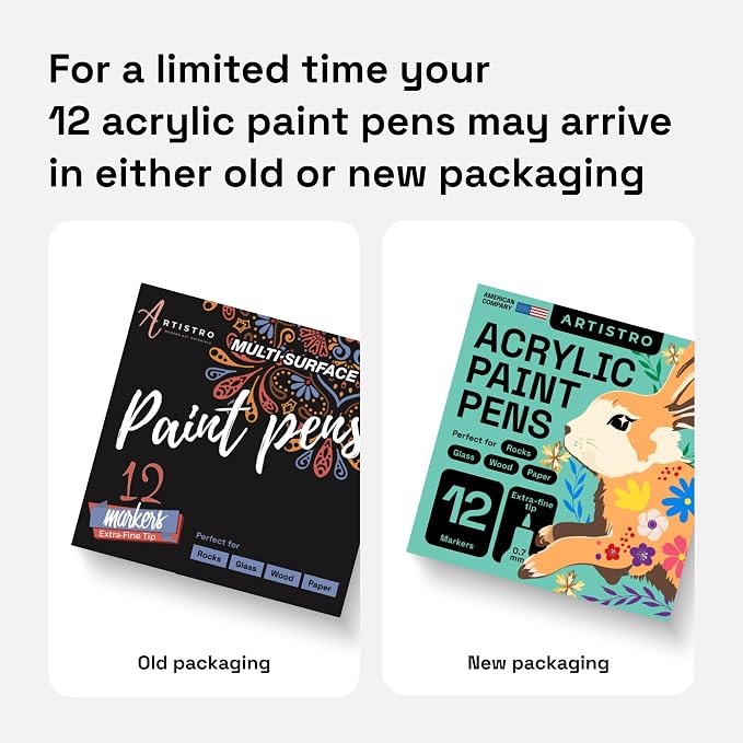 ARTISTRO 12 Multicolor Paint Pens for Glass Marking - Extra-Fine Tip