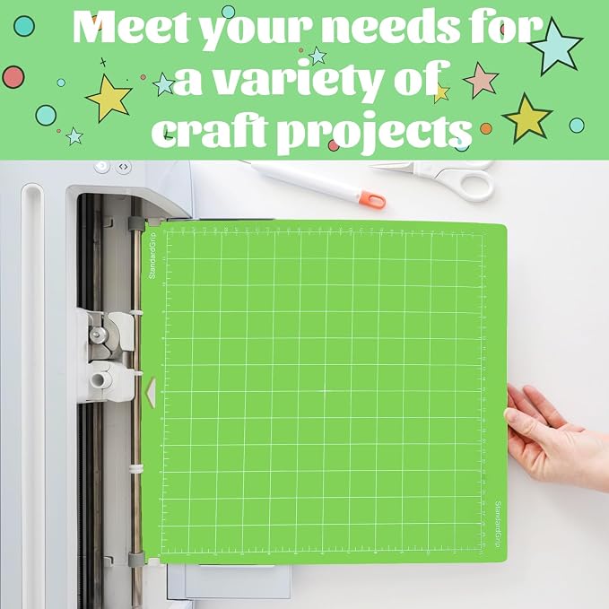 THANMAO Cutting Mat with Cricut Explore Air 2/Air 3 /Maker/Maker 3/4 Cutting Machines, 3 Packs Cut Mats Replacement Accessories for Cricut, Premium PVC Material with Grid Lines