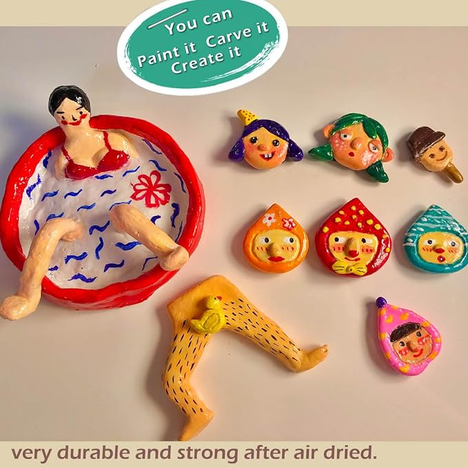 ReArt Air-Dry Clay Modelling, 2.2 pounds Ideal for Beginners and Advanced Sculptors All-Purpose Modeling Clay (White)