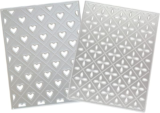 Cutting Dies 3D Metal Stencils Scrapbooking Tools DIY Craft Carbon Steel Embossing Template for Paper Card Making Album Arts Supplies (Four-Leaf Droplet & Heart Frame-14.5x11.2cm)