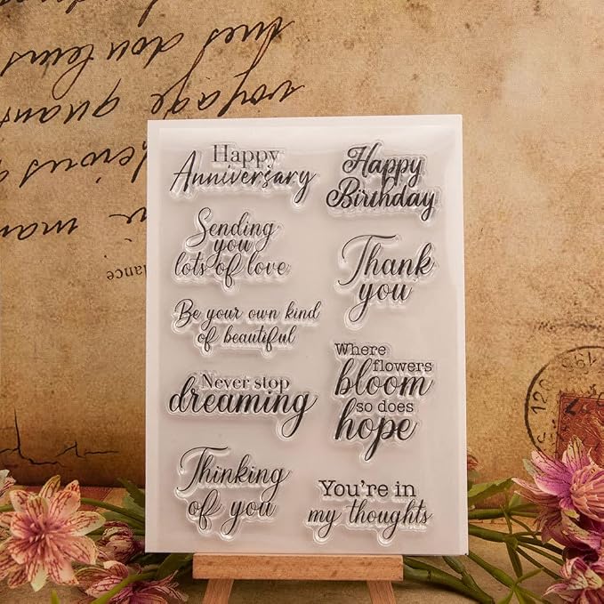 MESYGK Small Blessings Words Clear Transparent Silicone Stamp Album Cards Rubber Stamp for Card Making Decoration and DIY Scrapbooking