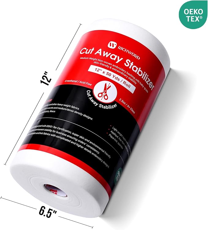 BAI Cut Away Stabilizer for Machine Embroidery 12"x50yd Roll