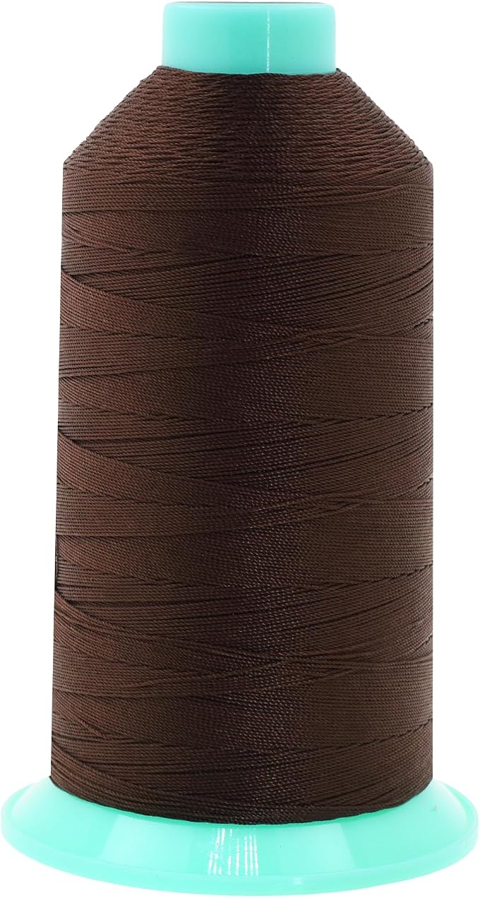 Mandala Crafts Size 138 420D T135 Dark Brown Bonded Nylon Thread, 1250 YDs