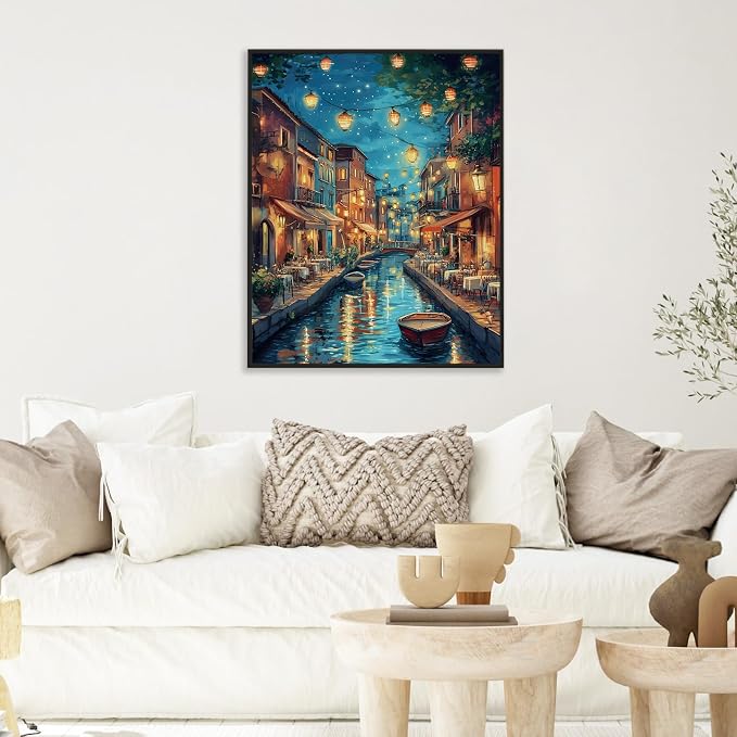 Paint by Numbers Kit for Adults, Venice Night Number Painting Canvas Kit | DIY Acrylic Painting Set for Beginners, Stress Relief Relaxing Craft, Home Wall Decor, Holiday Gift for Adults, 16x20 Inch