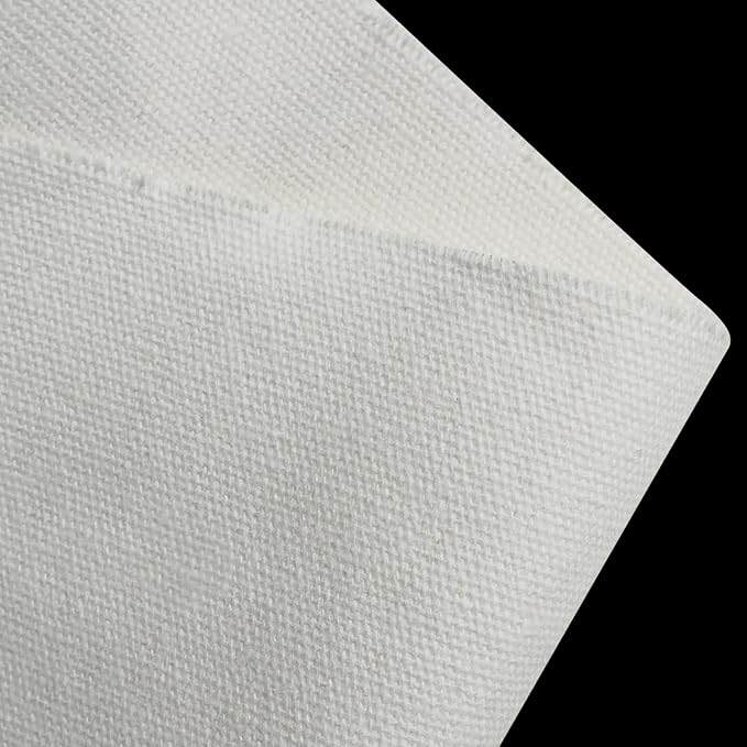 10oz Heavy Duty Cotton Canvas Fabric 60" x 40", Thick Cotton Duck Cloth for Painting, Sewing, Crafts, Tote Bags, Embroidery, Home Decor, Drop Cloth (White)