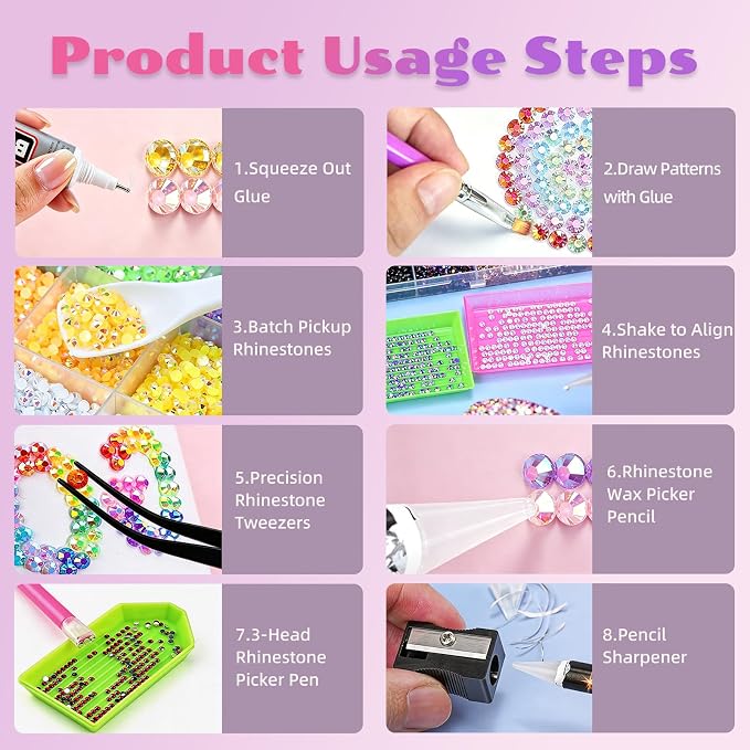 Bedazzling kit 38000Pcs Resin Jelly 40 Non-Repeating Colors 3mm Gems