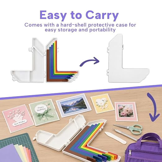 7 Pcs Paper Crafting Alignment Guides Set with Size Tabs