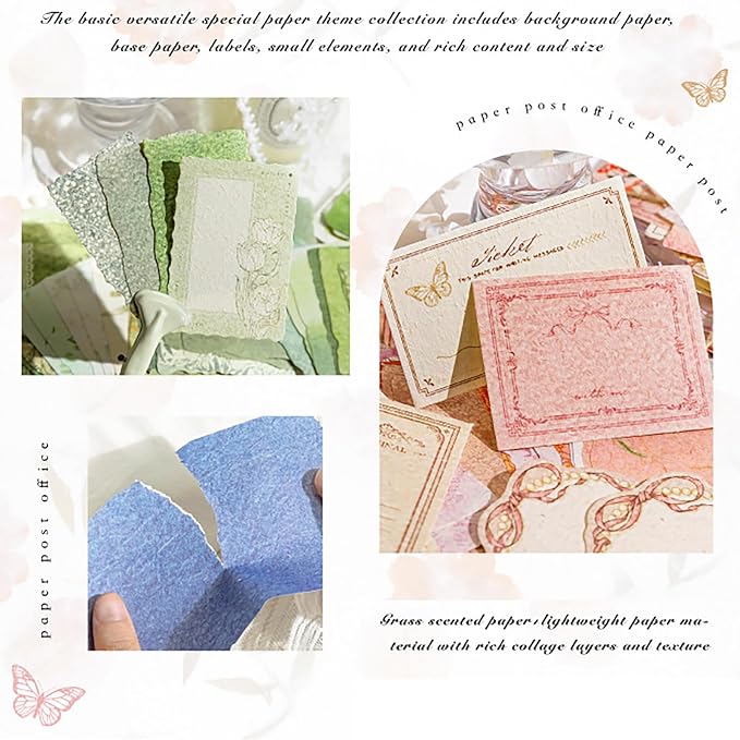 100 Sheets Vintage Scrapbook Papers Journaling Scrapbooking Supplies Kit