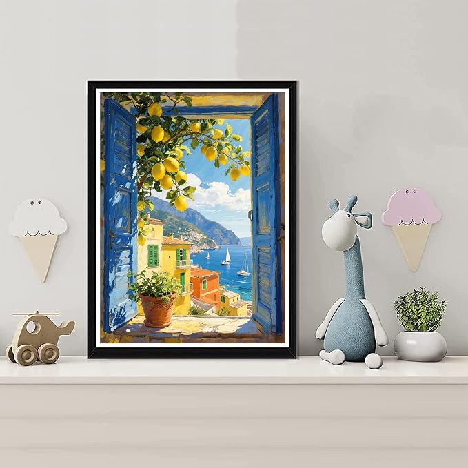 MIRCVSH Lemon Tree Paint by Numbers Kit for Adults,Scenery Oil Acrylic Painting Kits for Adult Beginners on Canvas,Unframed Landscape Paint by Number Kits for Home Wall Decor 16X20 Inch.