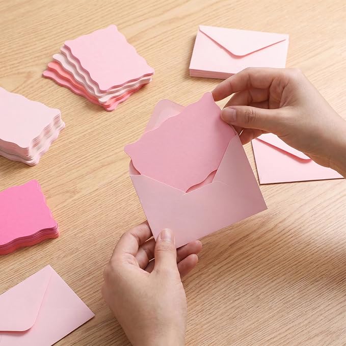 120 Pack Mini Envelopes with Cards, Small Envelopes & Blank Note Cards