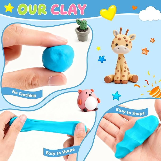 Artpar 62 Color Polymer Clay Kit,Oven Baking Modeling Clay for Adults Kids | Molding Clay Starter Sculpting Set With Tools & Accessories,Non-Sticky,Kids Diy Art Crafts Gifts For School Home Party Favors