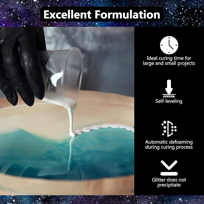 Epoxy Resin 1Gallon - Crystal Clear Epoxy Resin Kit - No Yellowing No Bubble Art Resin Casting Resin for Art Crafts, Jewelry Making, Wood & Molds(1/2 Gallon x 2) | Clear Epoxy Resin Kit ,Casting Resina for Jewelry Making, Wood & Molds(1/2 Gallon x 2)