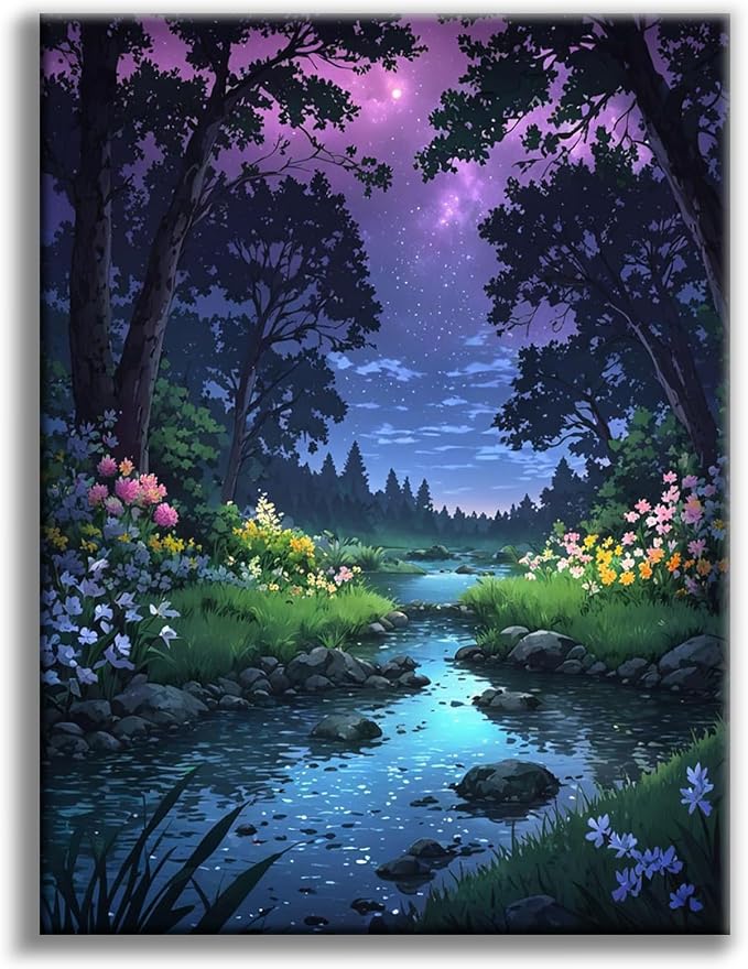Diamond Art Kits for Adults, Forest DIY 5D Diamond Painting for Beginners | 12x16 Inch, Full Drill Round Dots, Fantasy Landscapes Gem Art Craft Kits, Home Wall Decor, Stress Relief Relaxing Hobby Gift