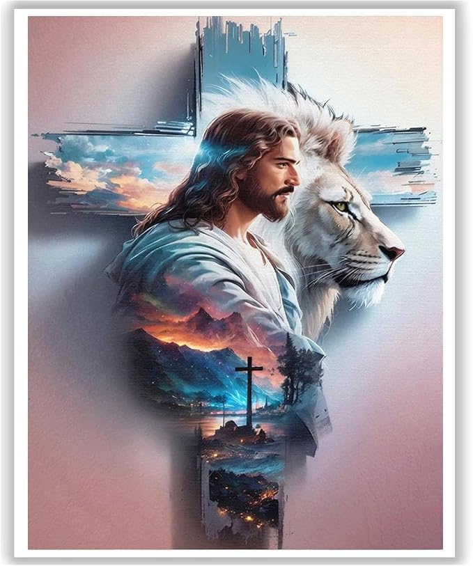 HITO Jesus Paint by Numbers Kit for Adults 16x20 Inch Frameless | Jesus Paint by Numbers for Adults Beginner, Christian Paint by Numbers for Gift Home Wall Decor