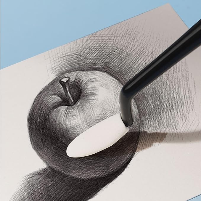 4pcs Paper Art Blending Blenders Stumps, Sketch Trimmer Erase Sponge Wiper, 2 Head Types, 40 Replacement Sponge Wipes, Sketch Drawing Tools Ideal for Highlighting, Shadowing, and Correcting Drawing