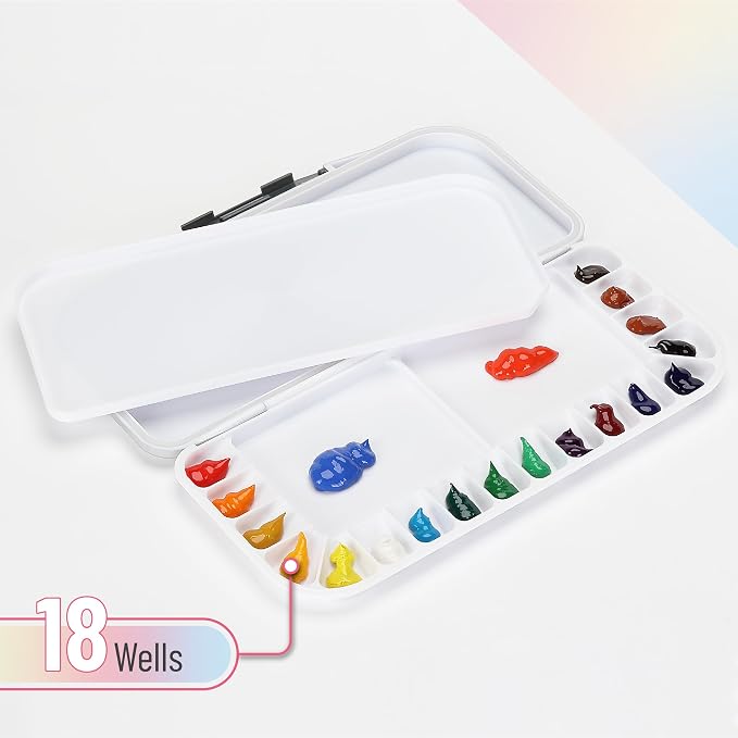 Mr. Pen- Airtight Watercolor Palette with Lid, 4 Pack | 18 Wells & 2 Mixing Areas, Lightweight Sealing Paint Palette for Travel, Painting, Watercolor Mixing