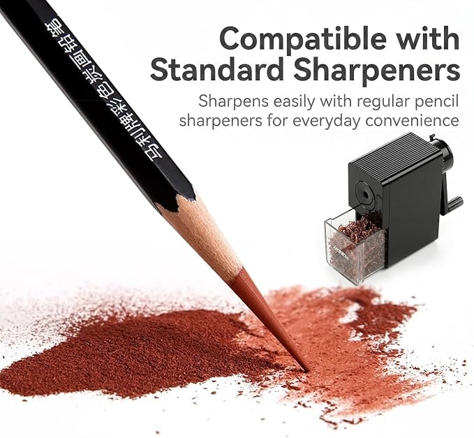 Marie's Professional Charcoal Drawing Set - Premium Artist Sketching Pencils for Portraits & Fine Art - Ideal for Professional Artists & Studio Creation(Flesh Color)