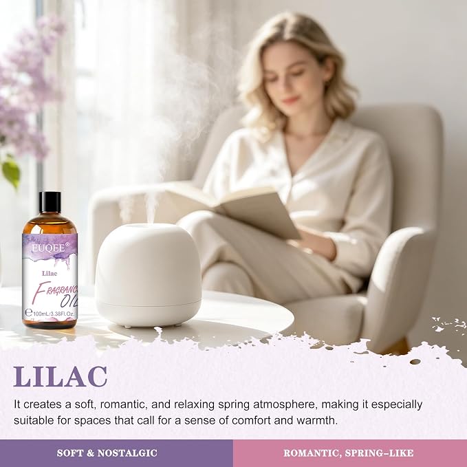 EUQEE Lilac Fragrance Oil for Diffuser, Candle&Soap Making 3.38 Fl Oz/100ML