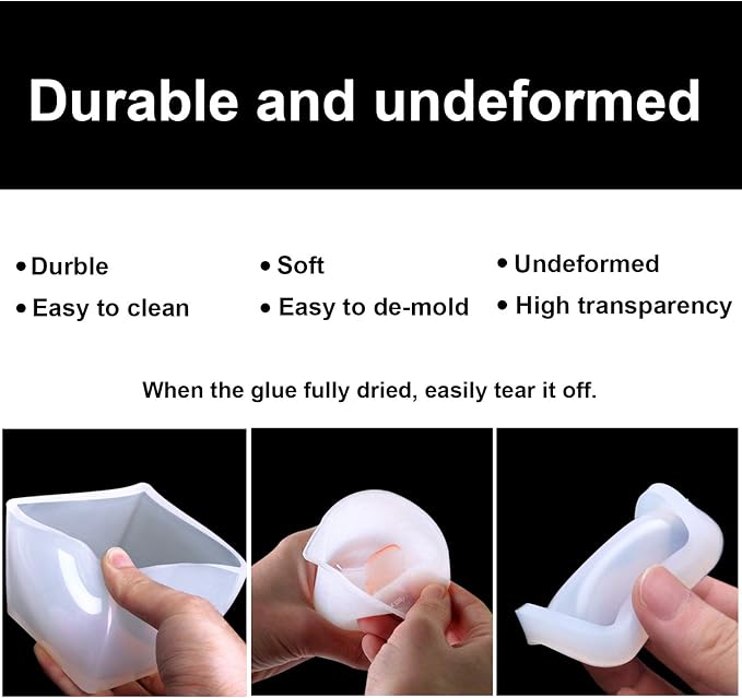 Silicone Resin Molds 5Pcs Resin Casting Molds Including Sphere, Cube, Pyramid, Square, Round with 1 Measuring Cup & 5 Plastic Transfer Pipettes for Resin Epoxy, Candle Wax, Soap, Bowl Mat etc