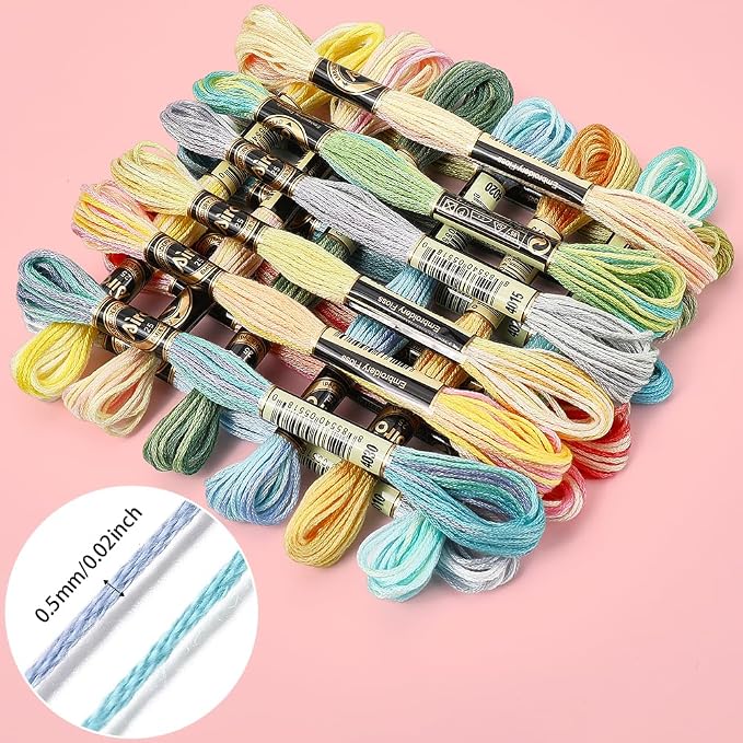 18 Skeins 157 Yards Rainbow Friendship Bracelet String for Sewing