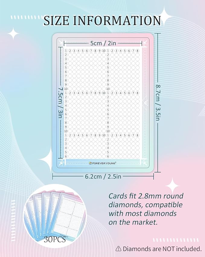 forever young Freestyle Mini Diamond Art Cards, No Pattern–Round, No Drills