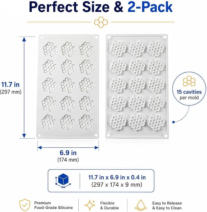 Honeycomb Mold, Bee Silicone Mold for Handmade Soap Making
