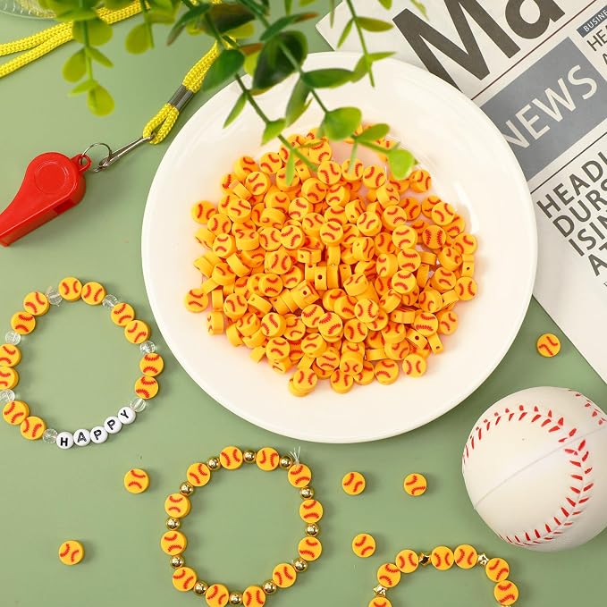 Augshy 300Pcs Softball Clay Beads for Jewelry Making