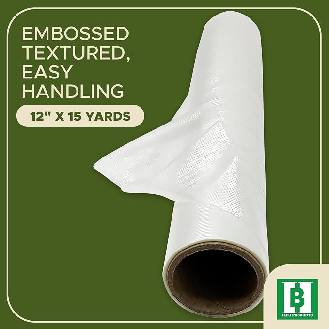 H.B.I. Products Wash Away Water Soluble Embroidery Stabilizer & Topping Roll 12" x 15 Yards, Clear Dissolving Film for High-Pile Fabrics, Machine & Hand Embroidery (Pack of 2)