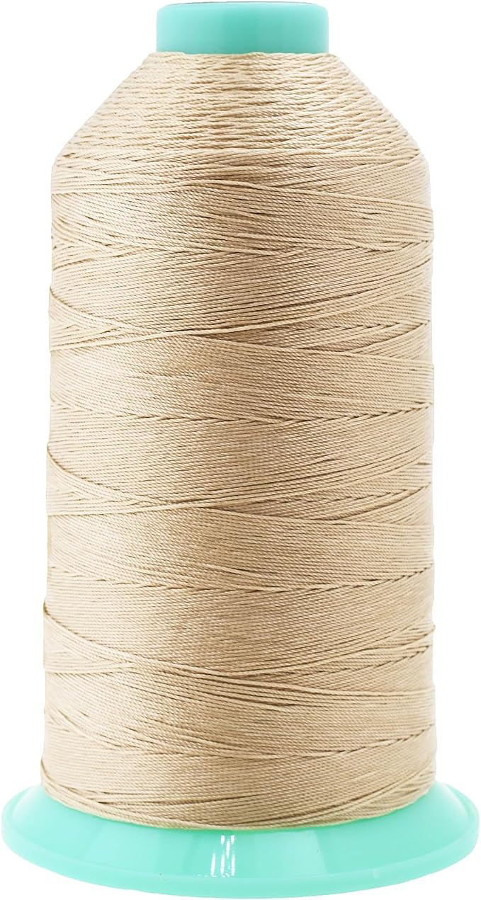 Mandala Crafts Size 138 420D T135 Cream Bonded Nylon Thread, 1250 YDs