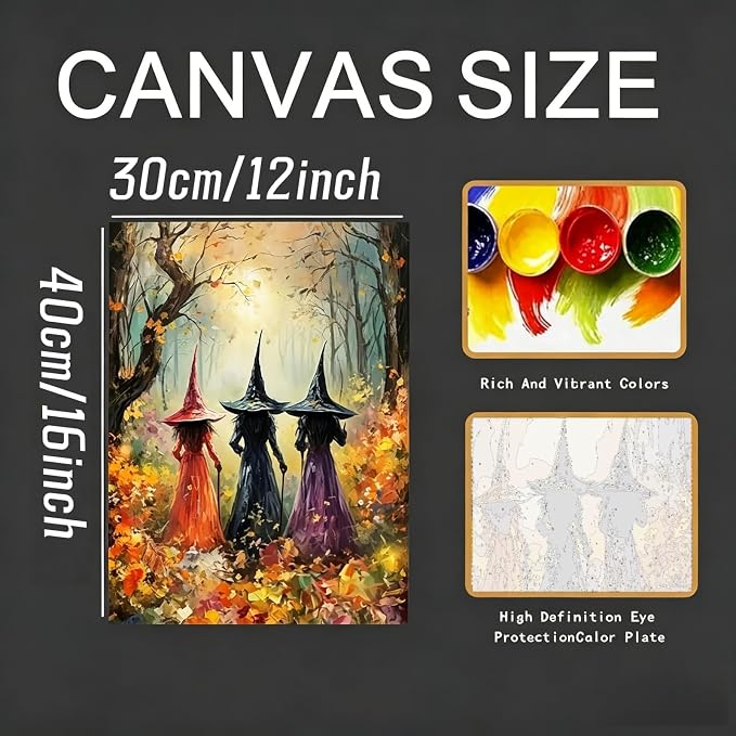 CSZPPQAF Halloween Witch Paint by Numbers Kits for Adults Beginners